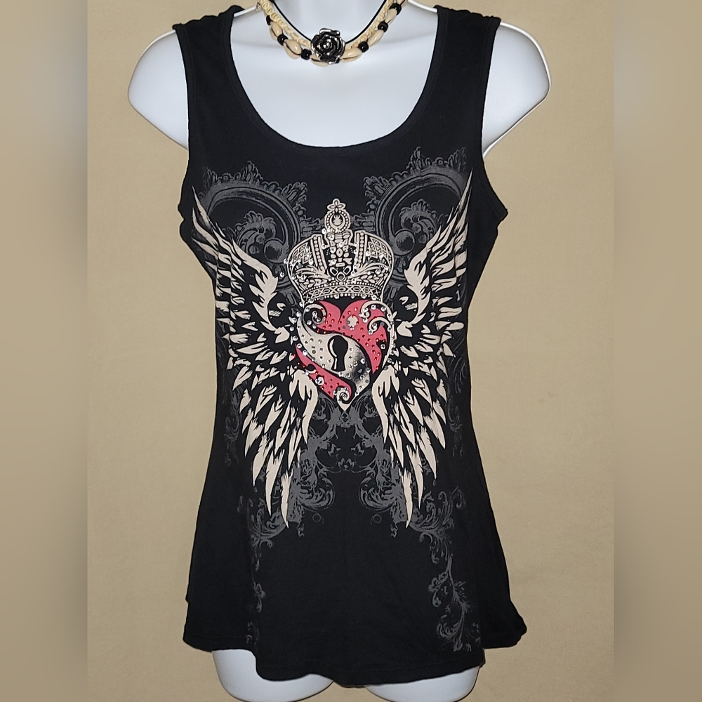 Black Graphic Tank Top - Picture 2 of 5